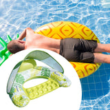 Maxbell Pool Float with Canopy with Cup Holder Compact Lounger for Lake Summer Beach green