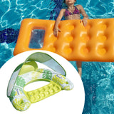 Maxbell Pool Float with Canopy with Cup Holder Compact Lounger for Lake Summer Beach green