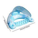 Maxbell Pool Float with Canopy with Cup Holder Compact Lounger for Lake Summer Beach blue