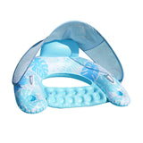 Maxbell Pool Float with Canopy with Cup Holder Compact Lounger for Lake Summer Beach blue