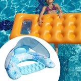 Maxbell Pool Float with Canopy with Cup Holder Compact Lounger for Lake Summer Beach blue