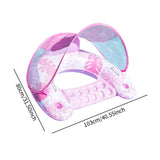 Maxbell Pool Float with Canopy with Cup Holder Compact Lounger for Lake Summer Beach pink