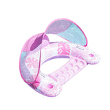 Maxbell Pool Float with Canopy with Cup Holder Compact Lounger for Lake Summer Beach pink