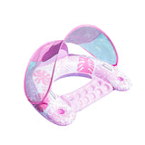 Maxbell Pool Float with Canopy with Cup Holder Compact Lounger for Lake Summer Beach pink
