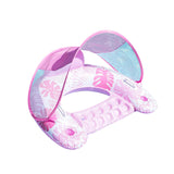 Maxbell Pool Float with Canopy with Cup Holder Compact Lounger for Lake Summer Beach pink