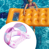 Maxbell Pool Float with Canopy with Cup Holder Compact Lounger for Lake Summer Beach pink