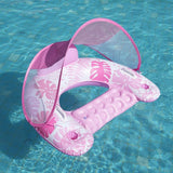 Maxbell Pool Float with Canopy with Cup Holder Compact Lounger for Lake Summer Beach pink