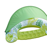 Maxbell Inflatable Pool Float with Large Canopy Float Bed for Water Funs Party Travel green