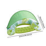 Maxbell Inflatable Pool Float with Large Canopy Float Bed for Water Funs Party Travel green