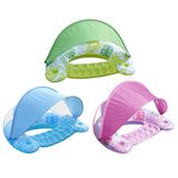 Maxbell Inflatable Pool Float with Large Canopy Float Bed for Water Funs Party Travel green