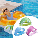 Maxbell Inflatable Pool Float with Large Canopy Float Bed for Water Funs Party Travel green
