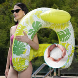 Maxbell Inflatable Pool Float with Large Canopy Float Bed for Water Funs Party Travel green