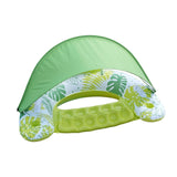 Maxbell Inflatable Pool Float with Large Canopy Float Bed for Water Funs Party Travel green