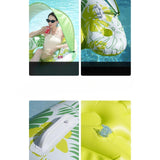Maxbell Inflatable Pool Float with Large Canopy Float Bed for Water Funs Party Travel green