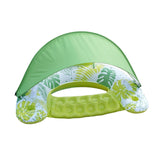 Maxbell Inflatable Pool Float with Large Canopy Float Bed for Water Funs Party Travel green