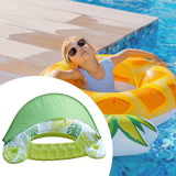 Maxbell Inflatable Pool Float with Large Canopy Float Bed for Water Funs Party Travel green