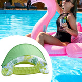 Maxbell Inflatable Pool Float with Large Canopy Float Bed for Water Funs Party Travel green
