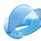 Maxbell Inflatable Pool Float with Large Canopy Float Bed for Water Funs Party Travel blue