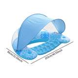 Maxbell Inflatable Pool Float with Large Canopy Float Bed for Water Funs Party Travel blue