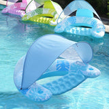 Maxbell Inflatable Pool Float with Large Canopy Float Bed for Water Funs Party Travel blue