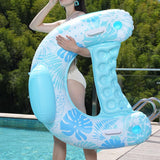 Maxbell Inflatable Pool Float with Large Canopy Float Bed for Water Funs Party Travel blue