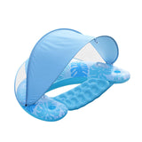 Maxbell Inflatable Pool Float with Large Canopy Float Bed for Water Funs Party Travel blue