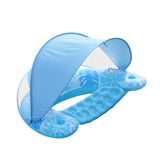 Maxbell Inflatable Pool Float with Large Canopy Float Bed for Water Funs Party Travel blue