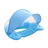 Maxbell Inflatable Pool Float with Large Canopy Float Bed for Water Funs Party Travel blue