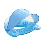Maxbell Inflatable Pool Float with Large Canopy Float Bed for Water Funs Party Travel blue