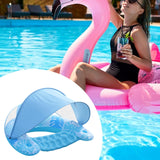Maxbell Inflatable Pool Float with Large Canopy Float Bed for Water Funs Party Travel blue