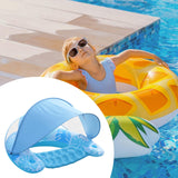 Maxbell Inflatable Pool Float with Large Canopy Float Bed for Water Funs Party Travel blue