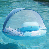 Maxbell Inflatable Pool Float with Large Canopy Float Bed for Water Funs Party Travel blue