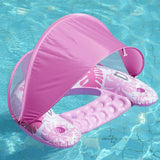 Maxbell Inflatable Pool Float with Large Canopy Float Bed for Water Funs Party Travel pink