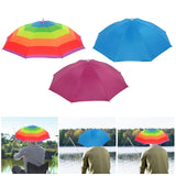 Maxbell Hands Free Umbrella Hat Compact Fishing Umbrella Cap for Walking Summer Gift Rainbow