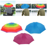 Maxbell Hands Free Umbrella Hat Compact Fishing Umbrella Cap for Walking Summer Gift Rainbow