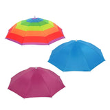 Maxbell Hands Free Umbrella Hat Compact Fishing Umbrella Cap for Walking Summer Gift Rainbow