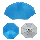 Maxbell Hands Free Umbrella Hat Compact Fishing Umbrella Cap for Walking Summer Gift Blue
