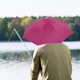 Maxbell Hands Free Umbrella Hat Compact Fishing Umbrella Cap for Walking Summer Gift Rose Red
