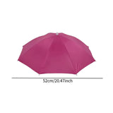Maxbell Hands Free Umbrella Hat Compact Fishing Umbrella Cap for Walking Summer Gift Rose Red