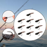 Maxbell 10x Fly Fishing Lures Tadpole Shape Portable Swimbaits for Men Anglers Trout L