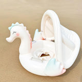 Maxbell Inflatable Pool Float Water Toy for Vacation Beach Party Supplies Water Park Baby with Seat and Canopy