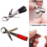 Maxbell 4 in 1 Quick Knot Tying Tool Tool Line Cutter for River Beginners Freshwater Black