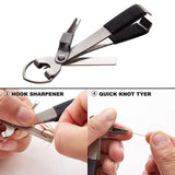 Maxbell 4 in 1 Quick Knot Tying Tool Tool Line Cutter for River Beginners Freshwater Black
