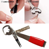 Maxbell 4 in 1 Quick Knot Tying Tool Tool Line Cutter for River Beginners Freshwater Red