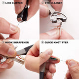 Maxbell 4 in 1 Knot Tying Tool Accessories Line Cutter for Freshwater Lake Beginners Black
