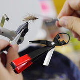 Maxbell 4 in 1 Knot Tying Tool Accessories Line Cutter for Freshwater Lake Beginners Red