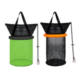 Maxbell Float Fishing Net Nylon Net Mesh Quick Dry Folding Sturdy Fish Net Bucket orange