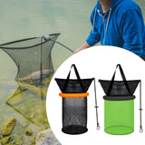 Maxbell Float Fishing Net Nylon Net Mesh Quick Dry Folding Sturdy Fish Net Bucket orange