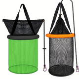 Maxbell Float Fishing Net Nylon Net Mesh Quick Dry Folding Sturdy Fish Net Bucket orange