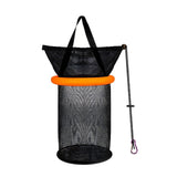 Maxbell Float Fishing Net Nylon Net Mesh Quick Dry Folding Sturdy Fish Net Bucket orange